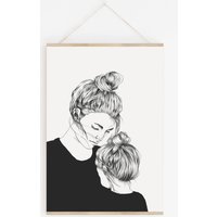 Illustration // Poster Mum & Me Mutter Und Tochter Bilder Kinderzimmer Zeichnung Din A3 A4 A5 von SmukLeve