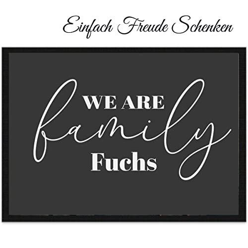 Personalisierte Foto-Fußmatte mit Spruch bedruckt | We are family | Geschenkidee zum Einzug, Für Freunde, Dankeschön | 60X40cm von Smyla