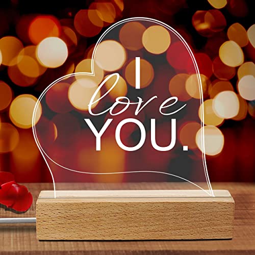 Personalisierte LED Lampe Herzform - I love you - Ich liebe Dich Geschenk, Partnergeschenk, Jahrestag Geschenk für Sie und Ihn - 7 Farben Farbwechsel Batterie USB von Smyla