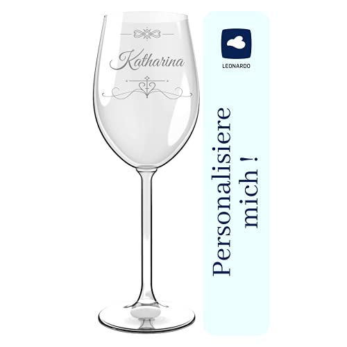 Personalisiertes Leonardo Weinglas mit Gravur | Wunschname | Originelles Geburtstagsgeschenk für Männer & Frauen - Geeignet als Rotweingläser Weißweingläser - Geschenkidee von Smyla