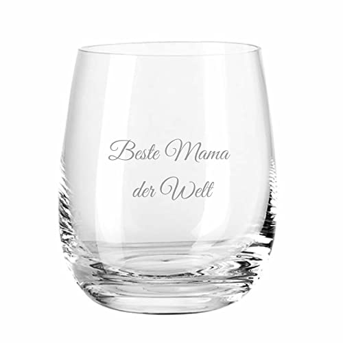 Smyla Personalisiertes Weinglas für Muttertag - Beste Mama der Welt Gravur, 300ml Volumen, Mundgeblasen, Spülmaschinenfest von Smyla
