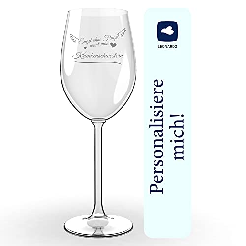 Personalisiertes Leonardo Weinglas mit Gravur | Engel ohne Flügel | Edles Personalisiertes Rot- oder Weißwein-Glas mit Wunsch-Text | Geschenk-Idee von Smyla