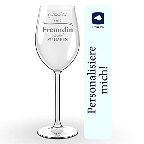 Personalisiertes Leonardo Weinglas | Glück ist ... | Originelles Geburtstagsgeschenk, Muttertagsgeschenk, Geschenk für Mama - Geeignet als Rotweinglas Weißweinglas - Geschenkidee von Smyla