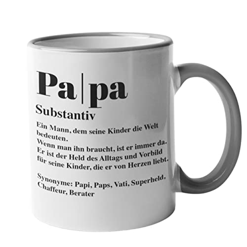 Smyla Bedruckte Tasse | Papa Definition | Kaffeebecher als Vatertagsgeschenk | Geschenk Kaffeetasse selbst gestalten | Qualitätskeramik Geschenk-Idee von Smyla