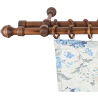 SN DECO GROUP Gardinenstange "Ares", 2 läufig-läufig, Fixmaß, 28 mm, Holz, verschiedene Längen und Farben, Komplettset von Sn Deco Group