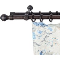SN DECO GROUP Gardinenstange "Ares", 2 läufig-läufig, Fixmaß, 28 mm, Holz, verschiedene Längen und Farben, Komplettset von Sn Deco Group