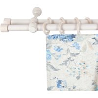 SN DECO GROUP Gardinenstange "Cafiro", 2 läufig-läufig, Fixmaß, 28 mm, Holz, verschiedene Längen und Farben, Komplettset von Sn Deco Group