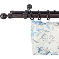 SN DECO GROUP Gardinenstange "Giro", 2 läufig-läufig, Fixmaß, 28 mm, Holz, verschiedene Längen und Farben, Komplettset von Sn Deco Group