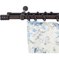SN DECO GROUP Gardinenstange "Pisa", 2 läufig-läufig, Fixmaß, 28 mm, Holz, verschiedene Längen und Farben, Komplettset von Sn Deco Group