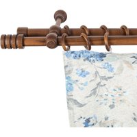SN DECO GROUP Gardinenstange "Pisa", 2 läufig-läufig, Fixmaß, 28 mm, Holz, verschiedene Längen und Farben, Komplettset von Sn Deco Group