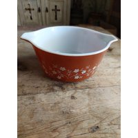 Vintage Pyrex Trailing Flowers Oder Sprig | Aus Der Hotellerie Kollektion Auflaufform 474-B 1 1/2 Quart Mit 7-470-C 8 Klarem Glasdeckel von SnSStashShop