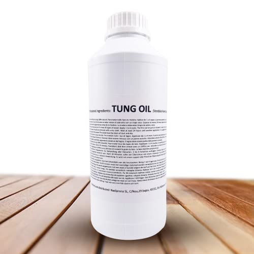 1 Liter 100 % reines Tungöl | Natürliche Holzpflege für innen und außen | Es verändert die Farbe nicht und hinterlässt eine sehr widerstandsfähige wasserdichte Schicht - Snadi 1 Liter 100 % reines Tungöl | Natürliche Holzpflege für innen und außen | Es verändert die Farbe nicht und hinterlässt eine sehr widerstandsfähige wasserdichte Schicht - Snadi von Snadi