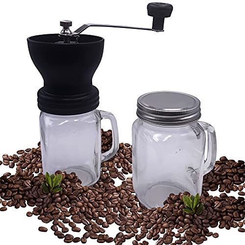 Kaffeemühle + 2 Glaskannen (Coffee Grinder). Spezielle Keramikklingen für besseres Schleifen. Exklusives, elegantes und benutzerfreundliches Design. von Snadi