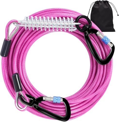 Snagle Paw Hochbelastbar Hofleine für große Hunde für den Garten 9m Reißfestigkeit 100 Pfund, Drehbarer Verriegelbarer Haken & Feder, Stoßabsorbierende Tie Out Leine für Hundeauslauf von Snagle Paw