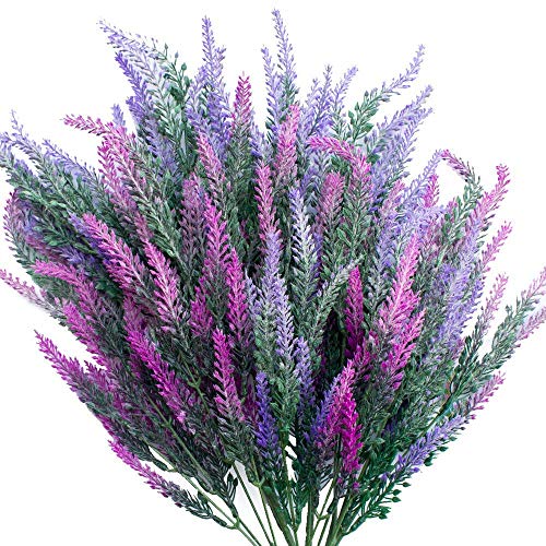 SnailGarden 6pcs Künstliche Lavendel Blumen,Kunstblumen Lavendel Lila,Gefälschte Lavendel Blumen Künstliche Lavendel Pflanze,Künstliche Blumen Deko für DIY Hochzeit Garten Büro Zuhause (2 Farben) von SNAIL GARDEN