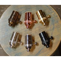 Massive Messingfassung, 3-Wege-Drehknopfversion, 6 Verschiedene Ausführungen - Hochwertiges Zubehör Für Ihre Handgefertigten Leuchten, Lampen von SnakeHeadVintage