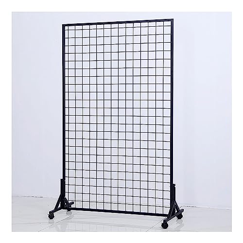 Bodenstehende Gitterwand, Netz-Display-Panel, Einzelhandel, Ladenbau, Drahtgitterwand, Aufbewahrungseinheiten mit Rollen, Ladenmarkt-Präsentationsregale, Trennwand, Schwarz, 50 x 160 cm von SnamicE