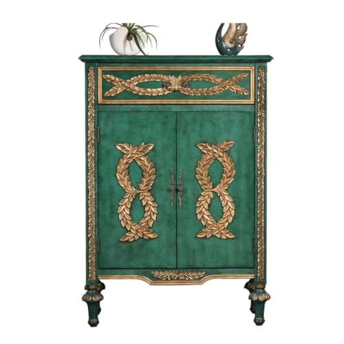 Buffetschrank Retro Distressed zweitüriges Sideboard Rustikales Massivholz Schuhschrank Licht Luxus Deko Eingangsschrank Wohnzimmermöbel Buffet Sideboard von SnamicE