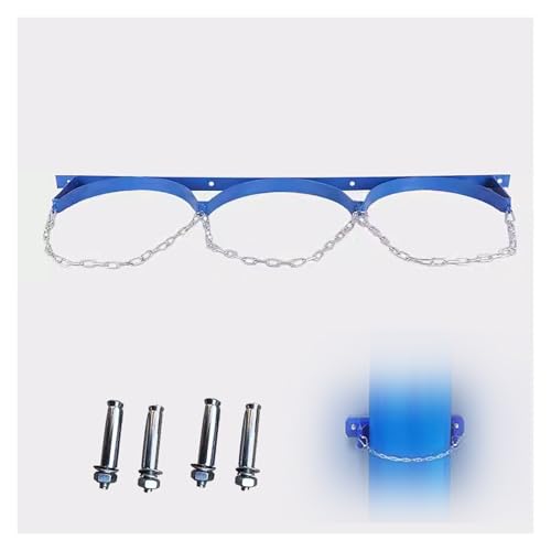 Flaschentankgestell aus Metall und Eisen, blau, Feste Halterung zur Wandmontage zur Aufbewahrung von Lufttanks mit einem Durchmesser von 10 5/8 Zoll, Sauerstofftan,Blue-L 37 2/5" (95cm) von SnamicE