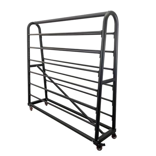 Großes Textilstoffwagen-Lagerregal mit Verstellbarer Aufhängestange, beweglicher Hochleistungs-Vinylrollen-Organizerhalter aus Stahl für Tischdecken/Fensterfolien/,12 rods-172x45x170cm von SnamicE