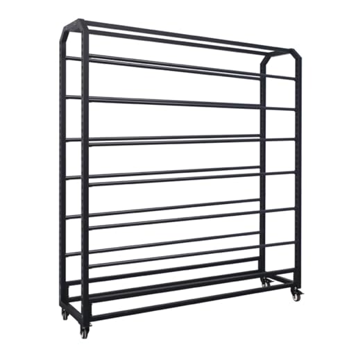 Halter für Auto-Vinylfolie, bodenstehendes Lagerregal mit Rädern, verstellbares, Robustes Metallregal für Transferpapierband/Tapete/Fensterfolie/Tapete, 12 Stangen,12 Rods-145cm von SnamicE