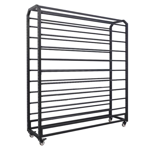 Halter für Auto-Vinylfolie, bodenstehendes Lagerregal mit Rädern, verstellbares, Robustes Metallregal für Transferpapierband/Tapete/Fensterfolie/Tapete, 20 Stangen,20 Rods-175cm von SnamicE