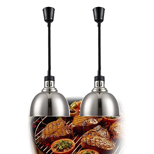 Lebensmittelwärmelampe, Lebensmittelwärmelampe, tragbare Catering-Speisewärmerlampe mit 250-W-Glühbirne, 75–160 cm ausziehbare Lebensmittelwärme-Pendelleuchte, ideal für Restaurant-Küchenbuffet, Bron von SnamicE