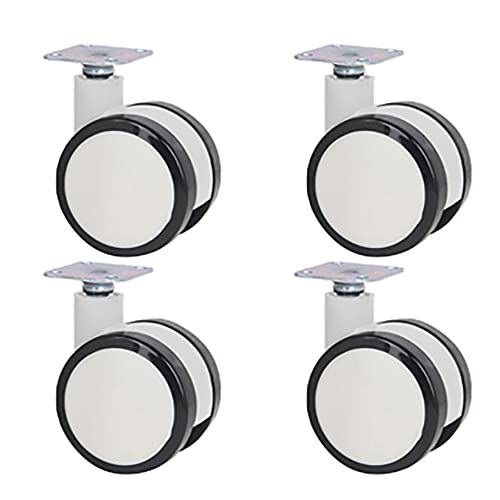 Lenkrollen Rollen mit Bremsplatte Silent-Gummi-Doppelradrollen 4 Stück/Set Möbelrollen (4 Stück mit Bremsen 75 mm) (4 ohne Bremse 75 mm) von SnamicE