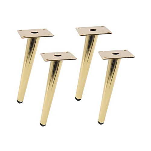 Metall Möbelfüße Gebogener Kegel Möbelbeine Stützbeine Schrankfüße Tischbeine Sofafüße, Badezimmerschrank-Stützbeine, Gold 4 Stück (15 cm 15 cm) von SnamicE
