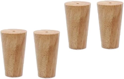 Robuste Tischbeine für Möbel, Massivholz, Möbelfüße, DIY, polierte Sofabeine, Stützbeine mit runder Schraube, Ersatz-Badezimmerschrank, Esstischbeine (4 Stück) (Holzfarbe 15 cm) von SnamicE