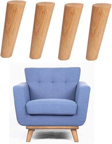 Robuste Tischbeine für Möbel, Möbelbeine aus Massivholz, DIY-Halterungsfüße, konische Oberflächen, Sofa-Stützbeine, austauschbare Schuhschränke, Couchtische, Barhockerbeine (4 Stück) (Schrägkegel 20 von SnamicE