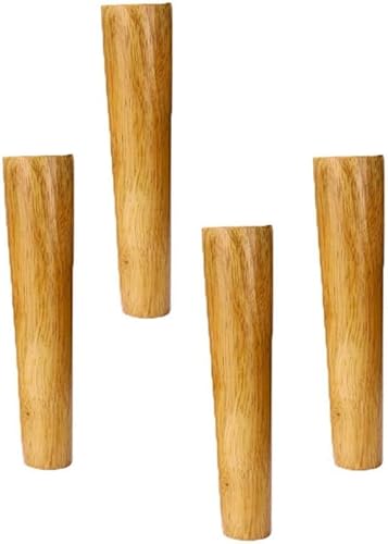 Robuste Tischbeine für Möbel, Möbelbeine aus Massivholz, DIY-Halterungsfüße, konische Oberflächen, Sofa-Stützbeine, austauschbare Schuhschränke, Couchtische, Barhockerbeine (4 Stück) (gerader Kegel 1 von SnamicE