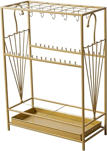 Schirmständer Goldfarbener kommerzieller Schirmständer, Rostschutzbeschichtung, Schirmständer mit großer Kapazität, bietet Platz für 63 Schirme, von SnamicE