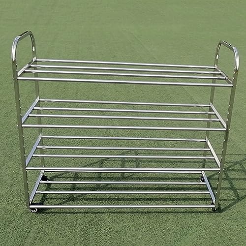 SnamicE Ballregal zur Garagenaufbewahrung, 4-stufiger rollender Basketballständerhalter für 40 Bälle, Aufbewahrungsorganisator für Sportgeräte für Fußball, Fußball und Vol, SnamicE Ballregal zur Garagenaufbewahrung, 4-stufiger rollender Basketballständerhalter für 40 Bälle, Aufbewahrungsorganisator für Sportgeräte für Fußball, Fußball und Vol, von SnamicE