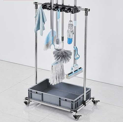 SnamicE Beweglicher Bodenwischerhalter, Besenwischerhalter, Lagerregal, Reinigungswerkzeuge, 360°-Räder, Design, PP-Auffangbecken, professionell, 10 Drag 12 Haken,10 Drag 12 Hook SnamicE Beweglicher Bodenwischerhalter, Besenwischerhalter, Lagerregal, Reinigungswerkzeuge, 360°-Räder, Design, PP-Auffangbecken, professionell, 10 Drag 12 Haken,10 Drag 12 Hook von SnamicE
