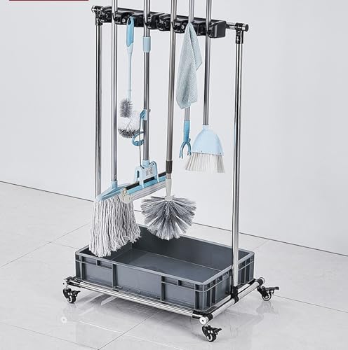 SnamicE Beweglicher Bodenwischerhalter, Besenwischerhalter, Lagerregal, Reinigungswerkzeuge, 360°-Räder, Design, PP-Auffangbecken, professionell, 6 Ziehen, 8 Haken,6 Drag 8 Hook SnamicE Beweglicher Bodenwischerhalter, Besenwischerhalter, Lagerregal, Reinigungswerkzeuge, 360°-Räder, Design, PP-Auffangbecken, professionell, 6 Ziehen, 8 Haken,6 Drag 8 Hook von SnamicE