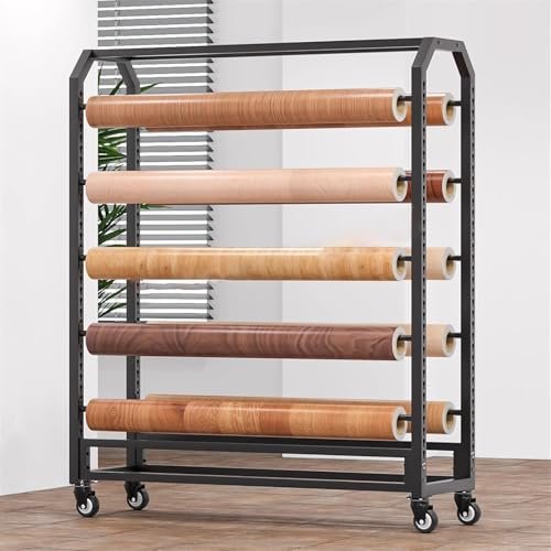 SnamicE Bewegliches Rollenmuster-Präsentationsregal, verstellbare kommerzielle Metall-Lagerregale für Vinylrollen/Auto-Farbwechselfolie/Wrapper/Fensterfolie/Holzmaserungs-,130cm-10 rods SnamicE Bewegliches Rollenmuster-Präsentationsregal, verstellbare kommerzielle Metall-Lagerregale für Vinylrollen/Auto-Farbwechselfolie/Wrapper/Fensterfolie/Holzmaserungs-,130cm-10 rods von SnamicE