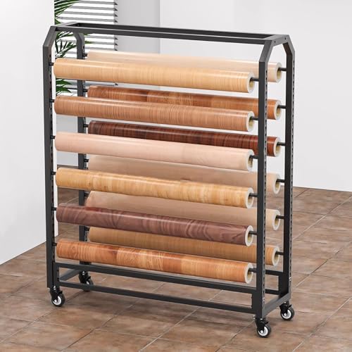 SnamicE Bewegliches Rollenmuster-Präsentationsregal, verstellbare kommerzielle Metall-Lagerregale für Vinylrollen/Auto-Farbwechselfolie/Wrapper/Fensterfolie/Holzmaserungs-,130cm-12 rods SnamicE Bewegliches Rollenmuster-Präsentationsregal, verstellbare kommerzielle Metall-Lagerregale für Vinylrollen/Auto-Farbwechselfolie/Wrapper/Fensterfolie/Holzmaserungs-,130cm-12 rods von SnamicE