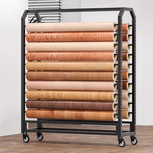 SnamicE Bewegliches Rollenmuster-Präsentationsregal, verstellbare kommerzielle Metall-Lagerregale für Vinylrollen/Auto-Farbwechselfolie/Wrapper/Fensterfolie/Holzmaserungs-,160cm-20 rods SnamicE Bewegliches Rollenmuster-Präsentationsregal, verstellbare kommerzielle Metall-Lagerregale für Vinylrollen/Auto-Farbwechselfolie/Wrapper/Fensterfolie/Holzmaserungs-,160cm-20 rods von SnamicE
