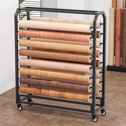 SnamicE Bewegliches Rollenmuster-Präsentationsregal, verstellbare kommerzielle Metall-Lagerregale für Vinylrollen/Auto-Farbwechselfolie/Wrapper/Fensterfolie/Holzmaserungs-,175cm-16 rods SnamicE Bewegliches Rollenmuster-Präsentationsregal, verstellbare kommerzielle Metall-Lagerregale für Vinylrollen/Auto-Farbwechselfolie/Wrapper/Fensterfolie/Holzmaserungs-,175cm-16 rods von SnamicE