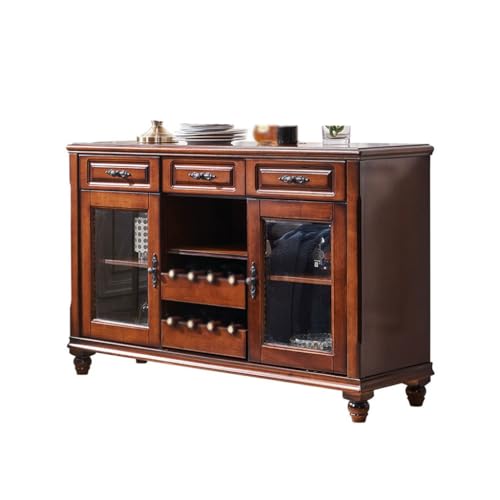 SnamicE Buffetschrank Nordic Sideboard Weinschrank zweitürig All-in-One All-Solid Holz Esstisch Kombination Hochschrank Retro Sideboard Buffet Sideboard von SnamicE