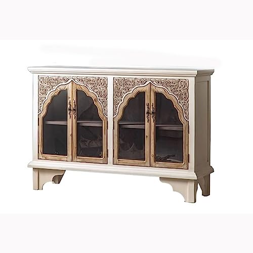 SnamicE Buffetschrank Sideboard Massivholz Veranda Schrank Retro Geschnitzt Weinschrank Gegen Das Wandregal Teeschrank Multifunktional Spind Buffet Sideboard SnamicE Buffetschrank Sideboard Massivholz Veranda Schrank Retro Geschnitzt Weinschrank Gegen Das Wandregal Teeschrank Multifunktional Spind Buffet Sideboard von SnamicE
