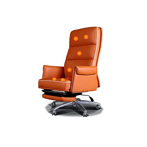 SnamicE Chefsessel mit Fußstütze und 7-Punkt-Massage, Ergonomische Computer-Gaming-Stühle, Bequeme Leder-Chefsessel-Schreibtischstühle, von SnamicE