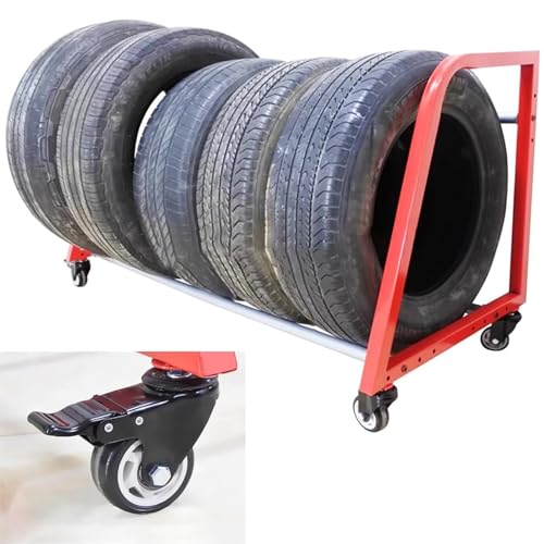 SnamicE Großes Reifenregal, Metall-Reifenlagerregal 50 x 23,6 x 23,6 Zoll, Verstellbarer schiebbarer Reifenständer, mobiler Reifenlagerregalwagen mit 4 Rädern, SnamicE Großes Reifenregal, Metall-Reifenlagerregal 50 x 23,6 x 23,6 Zoll, Verstellbarer schiebbarer Reifenständer, mobiler Reifenlagerregalwagen mit 4 Rädern, von SnamicE