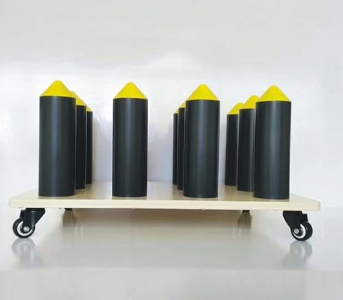 SnamicE Halter für 12 Rollen Vinylfolie, 2"/3" runder Kern, Rollwagen für Vinylrollen mit Rädern, mobiler Medienaufbewahrungsständer für Auto-Farbwechselfolie/Autoaufklebe,45x45cm(17.7x17.7in) von SnamicE