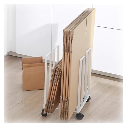 SnamicE Kleiner Kartonwagen zur Kartonlagerung, 12 x 10 x 17 Zoll großes bodenstehendes Kartonregal, beweglicher Ständer aus Karbonstahl für Organizer-Leinwände/Zeichenbre,31x26x43cm(12x10x17in) von SnamicE