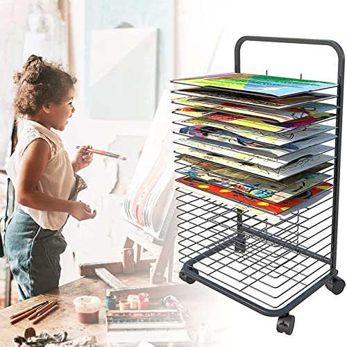 SnamicE Kunst-Trockenständer, Mobiler Farb-Trockenständer Für Klassenzimmer, Drahtgestell-Kunstwerk-Aufbewahrungs-Trockenständer Für Den Heimgebrauch Im Kunststudio / 25 S,25 Layer von SnamicE