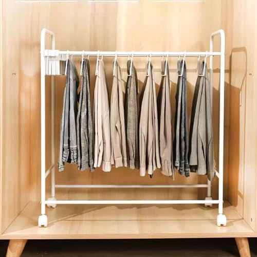 SnamicE Metall-Hosenständer mit Rollen, Kleiderstange – freistehender Handtuchhalter, bodenstehender Anzughosenständer, Schalständer, hängendes Organizer-Regal, von SnamicE