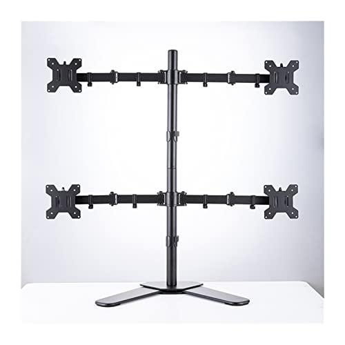 SnamicE Monitor-Arm Quad Vier Monitorhalterung Ständer, Höhenverstellbare freistehende 4-Bildschirmhalterung, Stahl-Monitor-Tischhalterung Passend für Monitore bis, von SnamicE