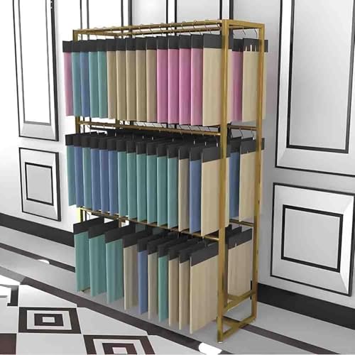 SnamicE Muster-Stoffständer, Vorhang-Farbkartenständer, Hochleistungs-Schalhalter aus Metall, kommerzieller Organizer-Halter zum Präsentieren von Decken, Steppdecken, Scha,Gold-120x40x180cm SnamicE Muster-Stoffständer, Vorhang-Farbkartenständer, Hochleistungs-Schalhalter aus Metall, kommerzieller Organizer-Halter zum Präsentieren von Decken, Steppdecken, Scha,Gold-120x40x180cm von SnamicE